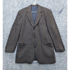 VTG Hugo Boss 100% Wool Blazer Mens 42L USA Made 3 Button Office Work Navy Blue